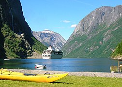 Cruise ship in Gudvangen