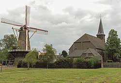 Wind mill and Dutch Reformed church