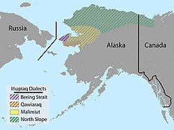 Inupiatunin puhuma-alue ja murteet