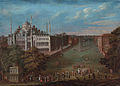 The Grand Vizier Crossing the Atmeydanı by Jean Baptiste Vanmour shows the Hippodrome and the Blue Mosque in the early 17th century