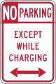 R7-113 2 hr parking exempt while charging (with arrow)