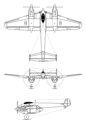 vue en plan de l’avion