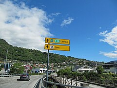 View of the main road leading through Balestrand