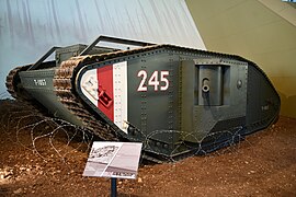 Replica WWI tank, resembling a Mark IV, in Jordan Royal Tank Museum