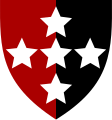 Southern Command Corps of Military Police (Vertical red/black halves with white stars)