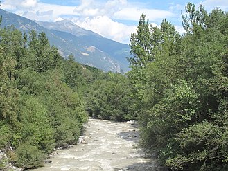 The Adige between Laas and Göflan in the Vinschgau
