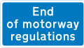Entrance to motorway service area, or similar facility within the length of a motorway where motorway regulations cease to apply