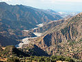 The Amendolea River winds between the mountains of Reggio-Calabria in Italy