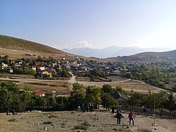 A view looking down the hill to the village of Nimvar.