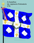 Drapeau du 2e bataillon du 80e régiment d'infanterie de ligne de 1791 à 1793