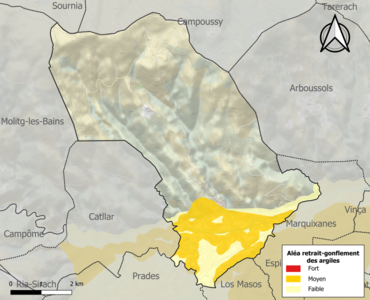 Carte des zones d'aléa retrait-gonflement des argiles.