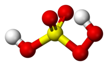 Ball and stick model of peroxymonosulfuric acid