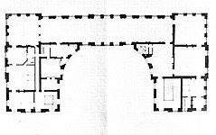 Plan du premier étage du château de Choisy, vers 1690.