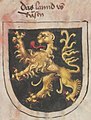Coat of arms of the Kingdom of Ruthenia (Galicia-Volhynia) featuring the Ruthenian lion (1480)
