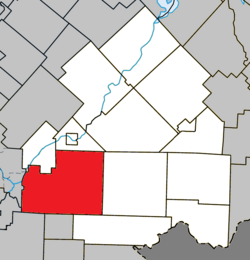 Location within Le Haut-Saint-François RCM