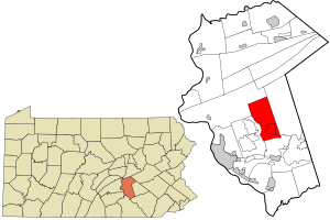 Location in Dauphin County and state of Pennsylvania.