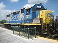 A EMD GP39-2 at the Deerfield Beach Seaboard Air Line Railway Station.