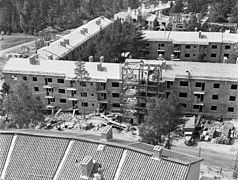 La construction du quartier, en 1955.