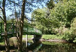 Barnimer Dörferweg an der Brücke über das Tegeler Fließ