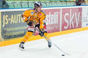 Janne Keränen Rauman Lukon paidassa vierasottelussa SaiPaa vastaan lokakuussa 2012.