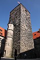 The 13th century bergfried of Rosenberg Fortress had a narrow staircase tower added in 1571 on the south side. Until then the tower only had an elevated entrance about 12 metres above the ground
