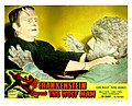 Re-release lobby card for Frankenstein Meets the Wolf Man (1943) with Bela Lugosi and Lon Chaney Jr.