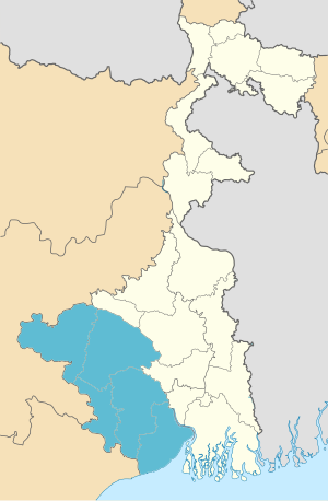 Location of Medinipur in West Bengal