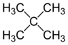 Skeletal formula of neopentane with all implicit hydrogens shown