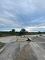 A collapsed bridge in Molinella, Bologna