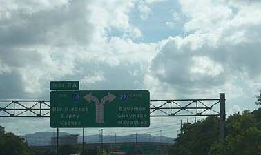 Sign for Exit 2A on PR-22