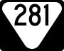 State Route 281 marker