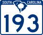 South Carolina Highway 193 marker