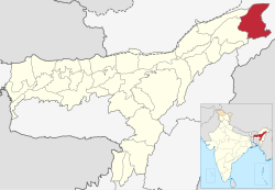 丁苏吉亚县在阿萨姆邦的位置