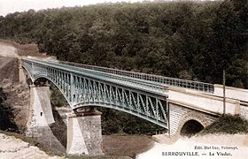 Le viaduc de Serrouville vers 1907.