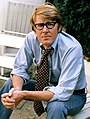 Alan Bennett in 1973, wearing a wide necktie