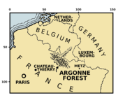 アルゴンヌ森の位置、仏北東部