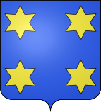 Dessin vectorisé du blason de Bonne-Espérance : d'azur cantonné de quatre étoiles d'or à six rais