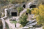 Caves in the ruins of the old city of Chufut-Kale