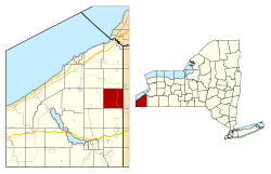 Location within Chautauqua County and New York