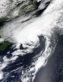 Satellite picture of Chris affecting Canada after becoming an extratropical cyclone