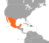 Location map for the Dominican Republic and Mexico.