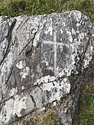 Rock with cross incised by pilgrims at Kilgeever