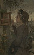 Jacob Maris, A Girl feeding a Bird in a Cage, NG3261