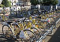 La location des vélos jaune, place de Verdun, 2006.