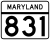 Maryland Route 831 marker