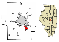 Location in Macon County, Illinois