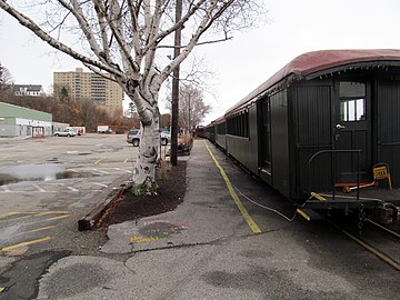 Train parked at the platform.