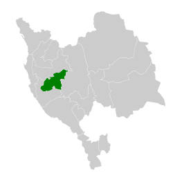 Mecca governorate (green) within Mecca province