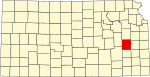 State map highlighting Coffey County