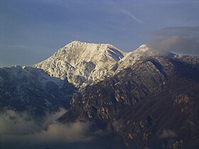 Vue du monte Bondone depuis Trente.